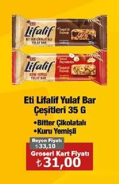 Eti Lifalif Yulaf Bar Çeşitleri 35 G