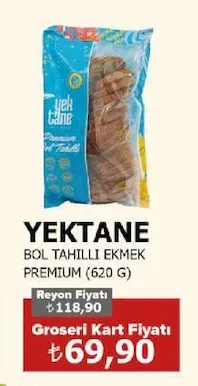 Yektane Bol Tahilli Ekmek Premium (620 G)