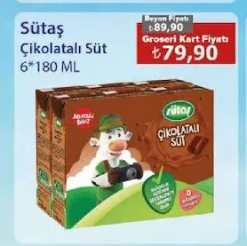 Sütaş Çikolatalı Süt 6*180 Ml
