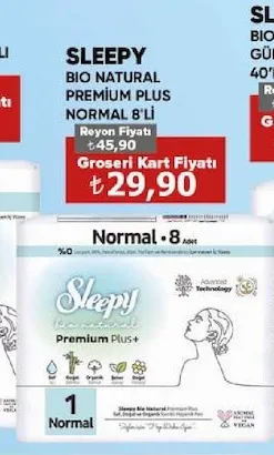 Sleepy Bio Natural Premium Plus Normal 8'Li