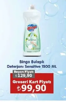 Bingo Bulaşık Deterjanı Sensitive 1500 Ml