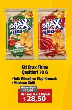 Eti Crax Thins Çeşitleri 70 G