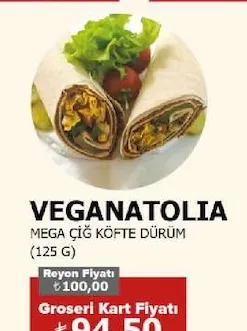 Veganatolia Mega Çiğ Köfte Dürüm (125 G)