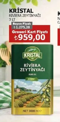 Kristal Riviera Zeytinyağı 3 Lt