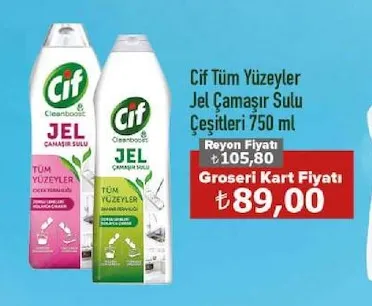 Cif Tüm Yüzeyler Jel Çamaşır Suyu Çeşitleri 750 Ml