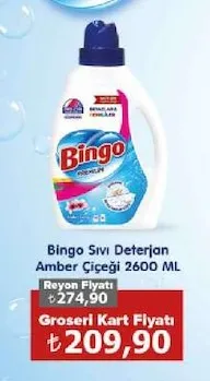 Bingo Sıvı Deterjan Amber Çiçeği 2600 Ml