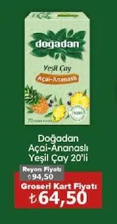 Doğadan Açai-Ananaslı Yeşil Çay 20'Li