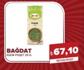 Bağdat Kekik Poşet 25 G