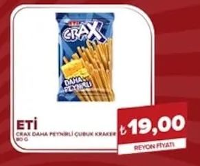 Eti Crax Daha Peynirli Çubuk Kraker 80 G