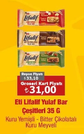 Eti Lifalif Yulaf Bar Çeşitleri 35 G