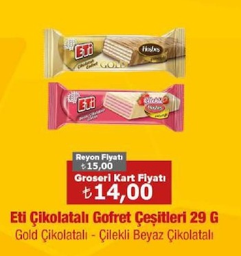 Eti Çikolatalı Gofret Çeşitleri 29 G