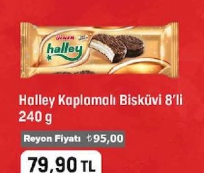 Halley Kaplamalı Bisküvi 8'Li 240 G