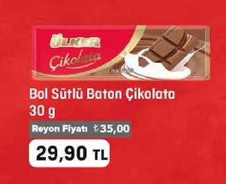 Ülker Bol Sütlü Baton Çikolata 30 G