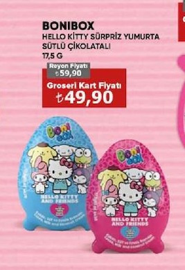 Bonibox Hello Kitty Sürpriz Yumurta Sütlü Çikolatalı 17,5 G