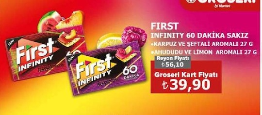 First Infinity 60 Dakika Sakız Karpuz Ve Şeftali Aromalı 27 G