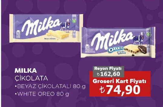 Milka Çikolata Beyaz Çikolatalı 80 G