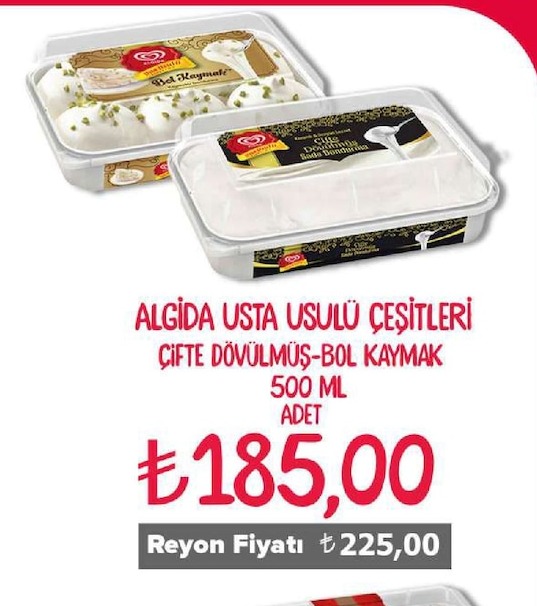 Algida Usta Usulu Çifte Dövülmüş Bol Kaymak 500 Ml