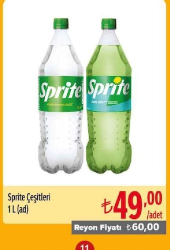 Sprite Çeşitleri 1 L (Ad)