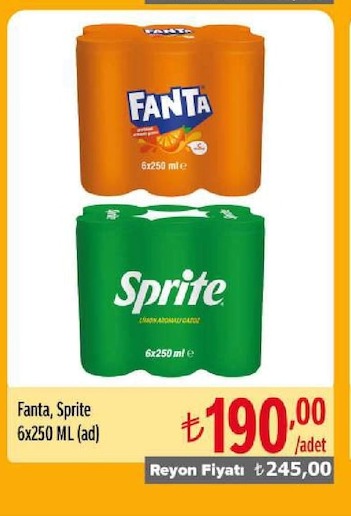 Fanta, Sprite 6X250 Ml (Ad)