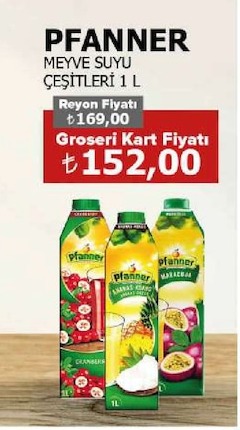 Pfanner Meyve Suyu Çeşitleri 1 L