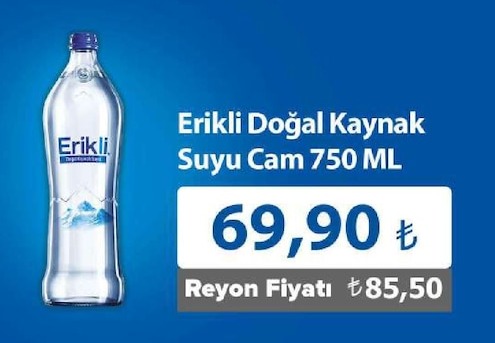 Erikli Doğal Kaynak Suyu Cam 750 Ml