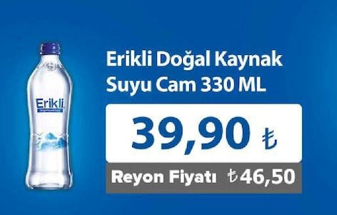Erikli Doğal Kaynak Suyu Cam 330 Ml