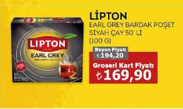 Lipton Earl Grey Bardak Poşet Siyah Çay 50'Li (100 G)