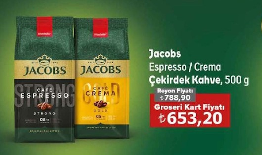 Jacobs Espresso / Crema Çekirdek Kahve, 500 G