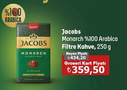 Jacobs Monarch %100 Arabica Filtre Kahve, 250 G