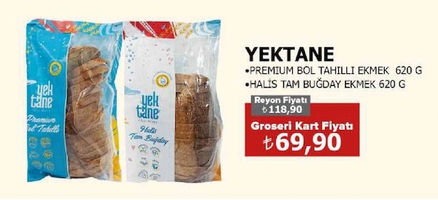 Yektane Premium Bol Tahıllı Ekmek 620 G