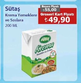 Sütaş Krema Yemeklere Ve Soslara 200 Ml