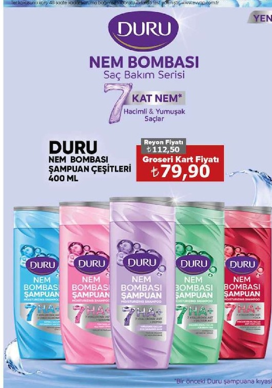 Duru Nem Bombası Şampuan Çeşitleri 400 Ml