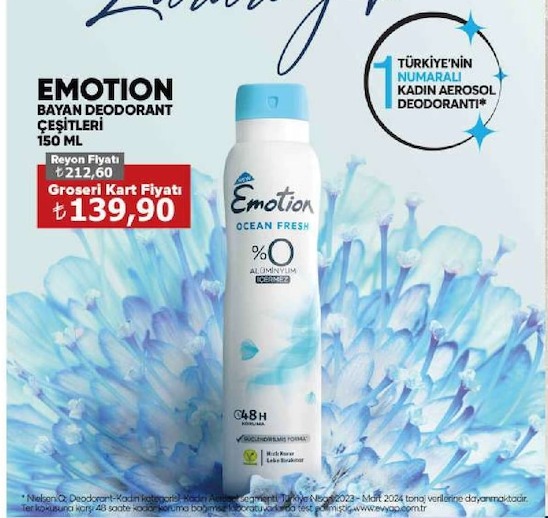 Emotion Bayan Deodorant Çeşitleri 150 Ml