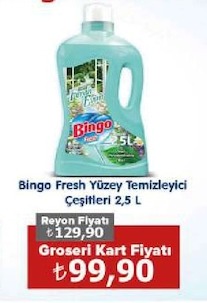 Bingo Fresh Yüzey Temizleyici Çeşitleri 2,5 L