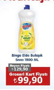 Bingo Elde Bulaşık Sıvısı 1500 Ml