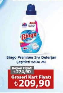 Bingo Premium Sıvı Deterjan Çeşitleri 2600 Ml