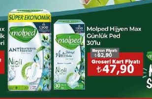 Molped Hijyen Max Günlük Ped 30'Lu