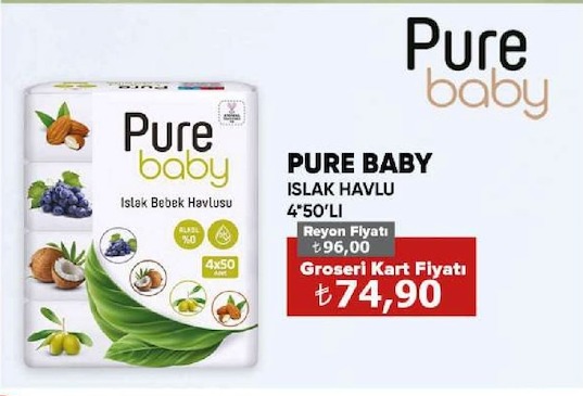Pure Baby Islak Havlu 4*50'Li
