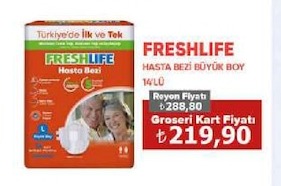 Freshlife Hasta Bezi Büyük Boy 14'Lü