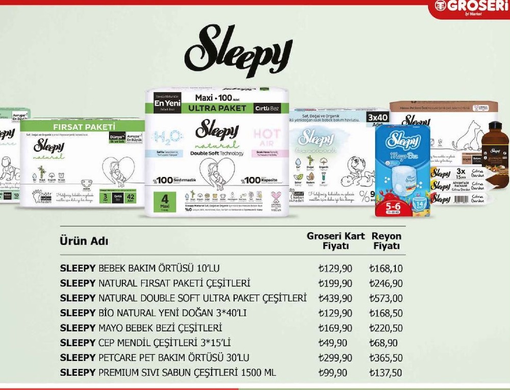 Sleepy Bebek Bakım Örtüsü 10'Lu