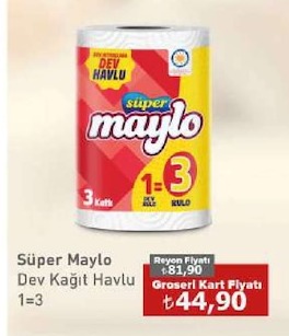 Süper Maylo Dev Kağıt Havlu 1=3