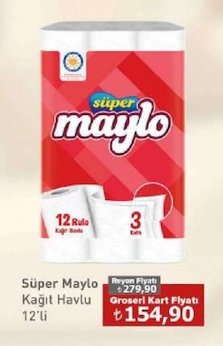 Süper Maylo Kağıt Havlu 12'Li
