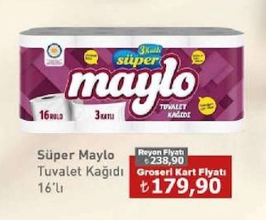 Süper Maylo Tuvalet Kağıdı 16'Lı