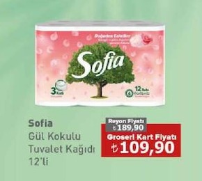 Sofia Gül Kokulu Tuvalet Kağıdı 12'Li