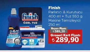Finish Parlatıcı & Kurutucu 400 Ml + Tuz 550 G Makine Temizleyici 250 Ml