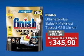 Finish Ultimate Plus Bulaşık Makinesi Tableti 45'Li Limon