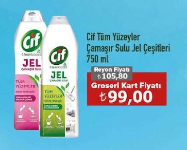 Cif Tüm Yüzeyler Çamaşır Sulu Jel Çeşitleri 750 Ml