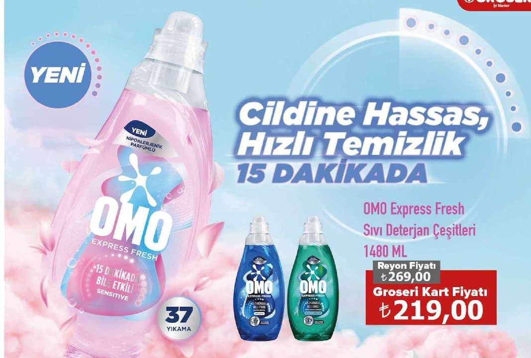 Omo Express Fresh Sıvı Deterjan Çeşitleri 1480 Ml
