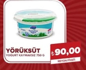 Yörüksüt Yoğurt Kaymaksız 750 G