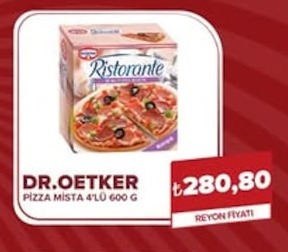 Dr. Oetker Pizza Mista 4'Lü 600 G